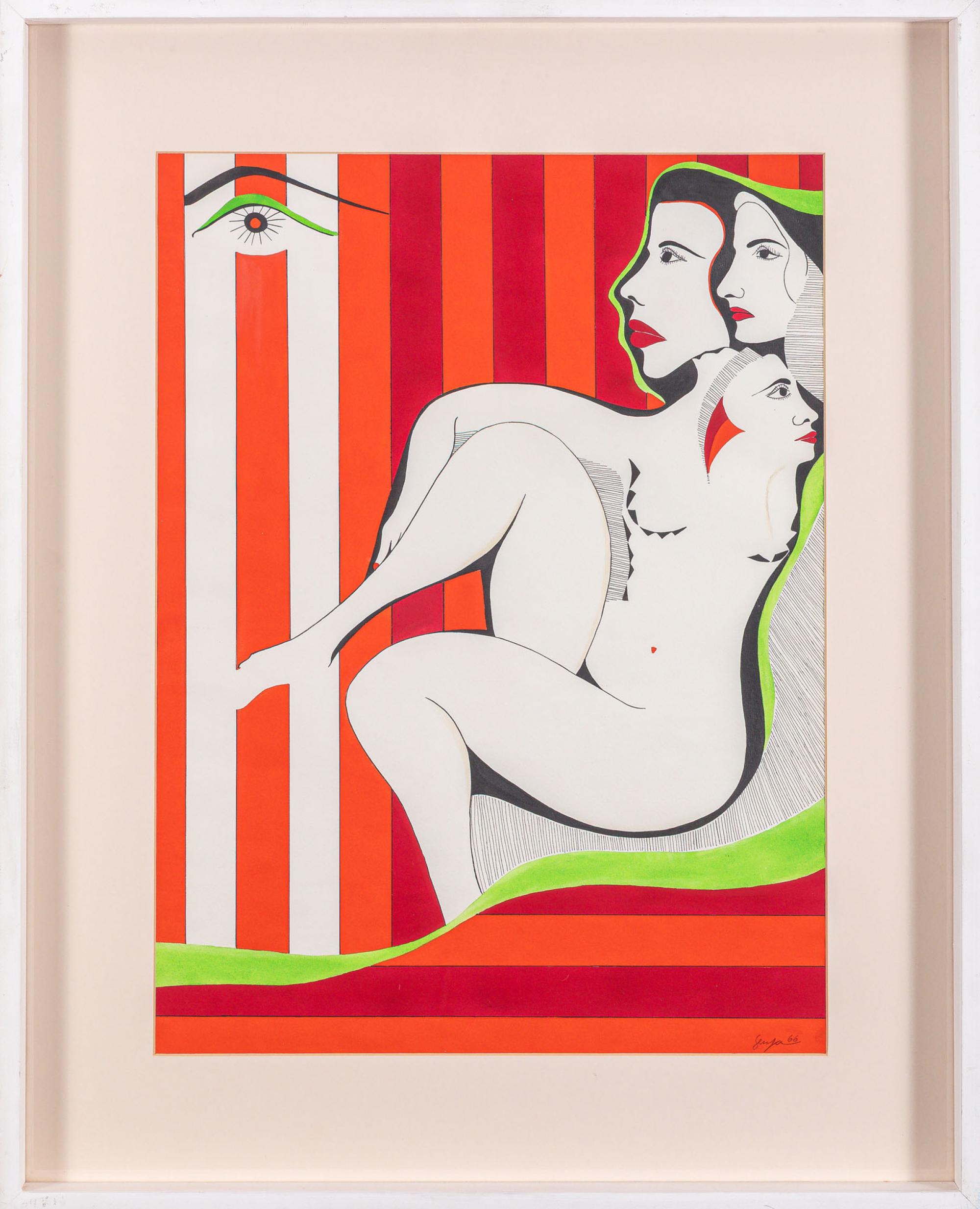 Ivan Serpa - Sem título, 1966, técnica mista sobre papel, 62 x 46 cm