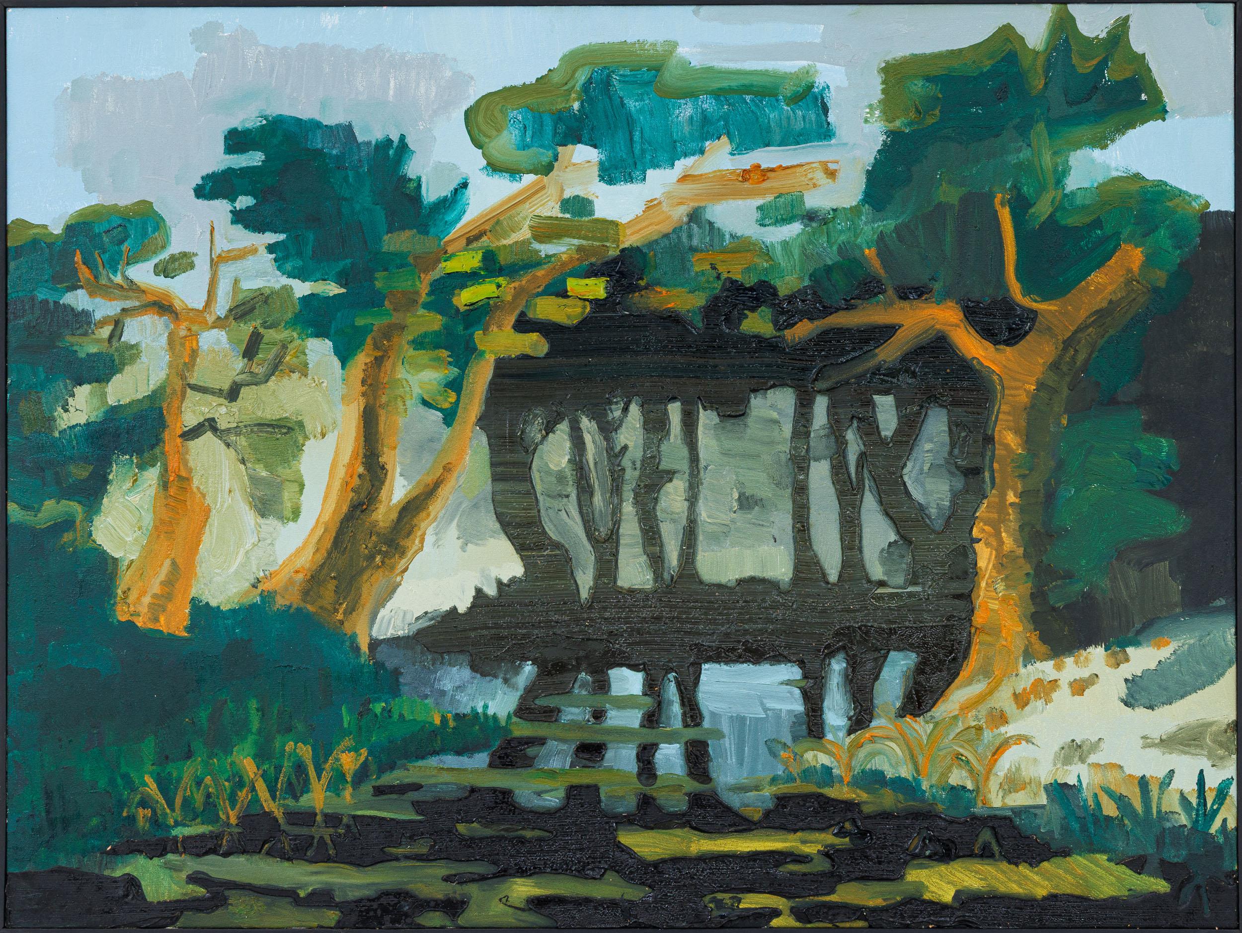 Rodrigo Andrade - Pântano de Ruysdael, 2016, óleo sobre tela colado mdf, 60 x 80 cm