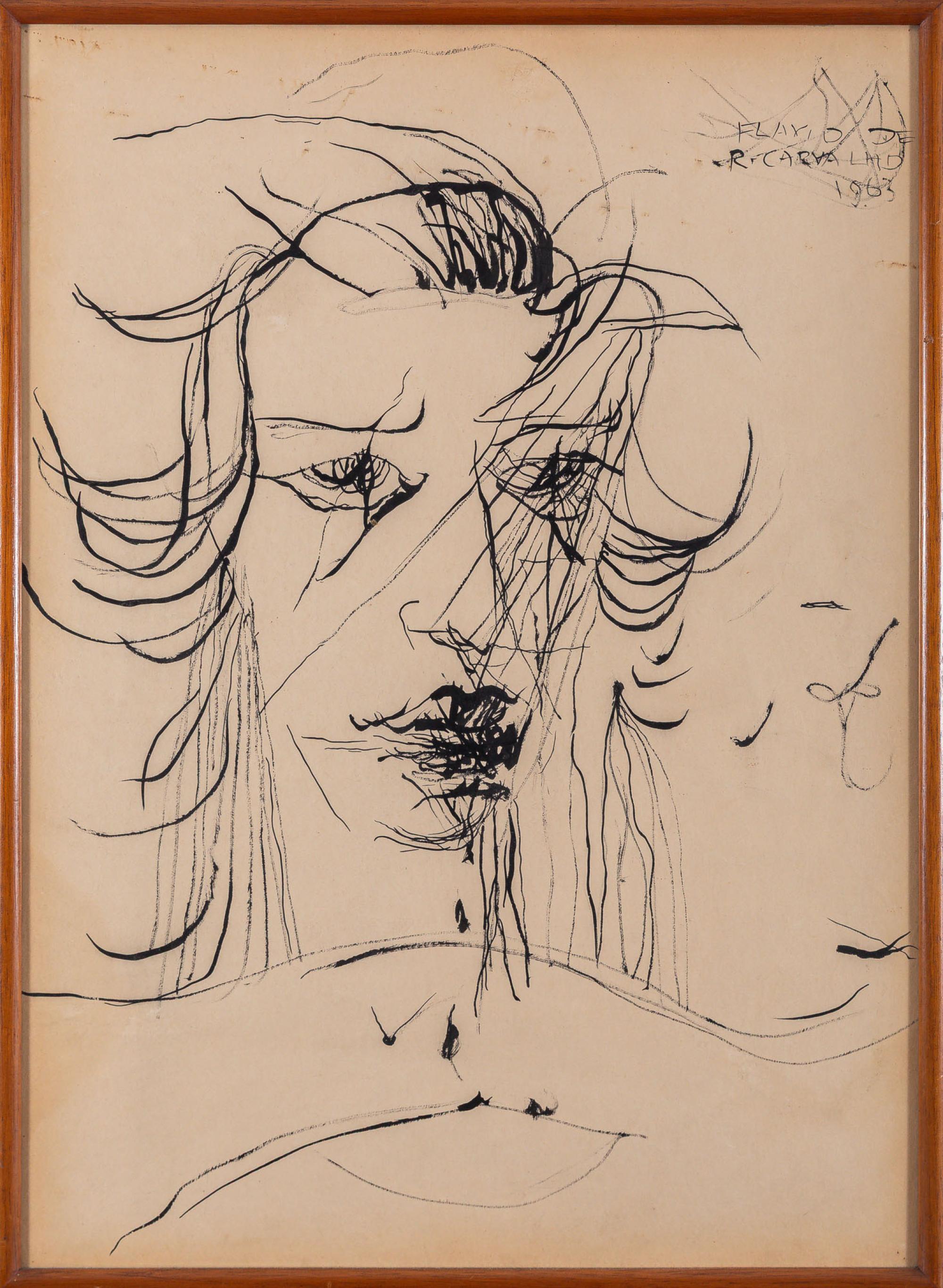 Flávio de Carvalho - Figura Feminina, 1963, nanquim sobre papel, 67 x 49 cm