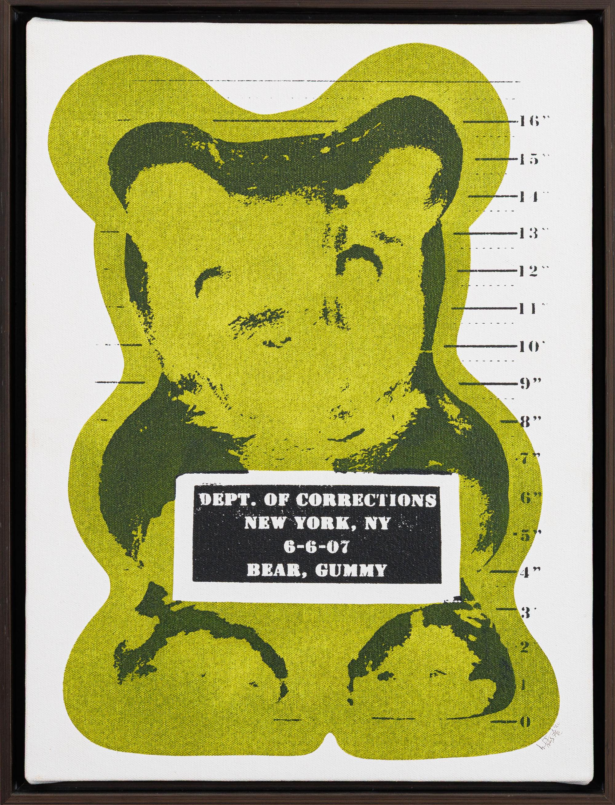 WhIsBe - Vandal Gummy (Green Gold), 2020, acrílica sobre tela, 40,5 x 30,5 cm