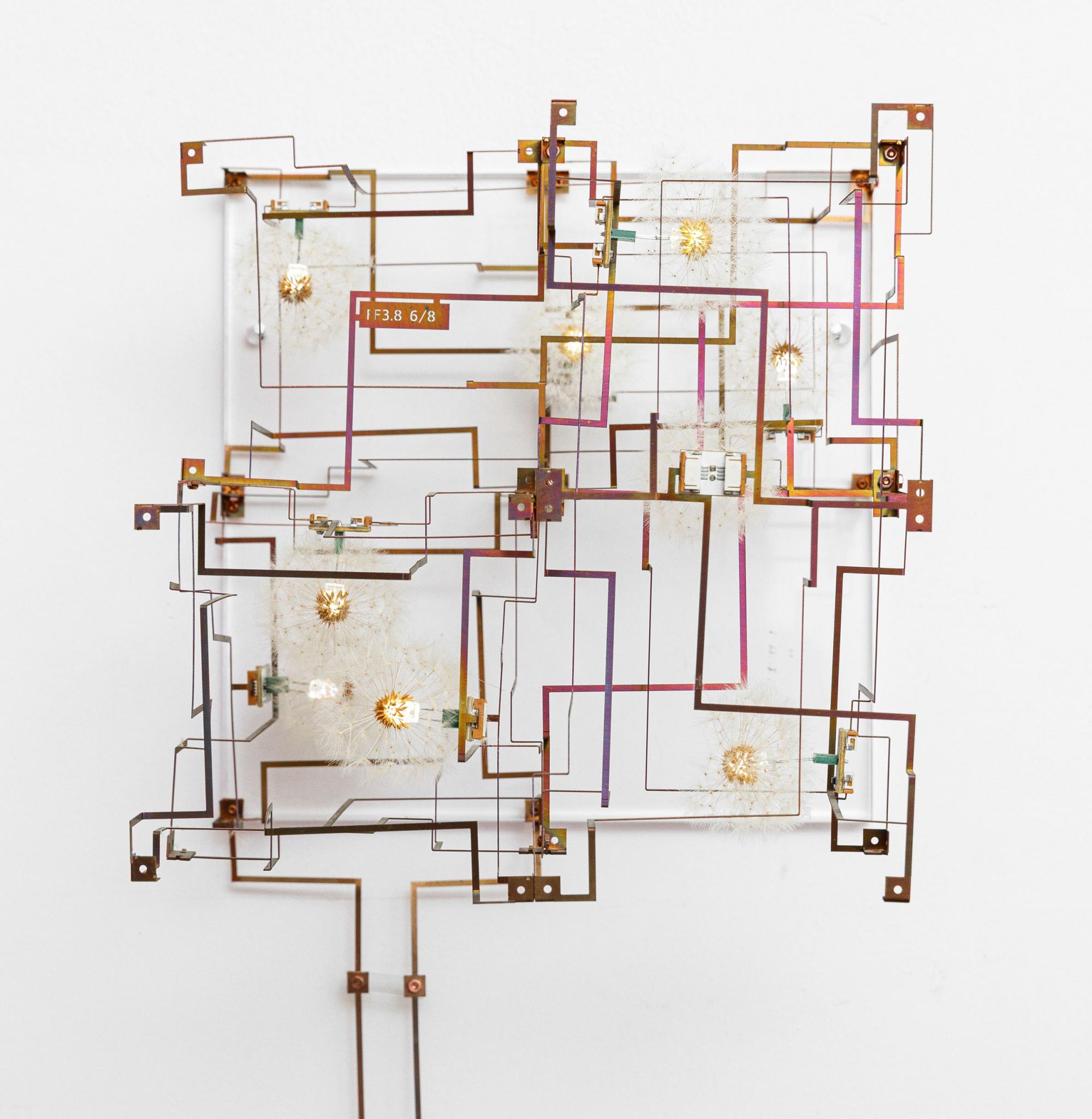 STUDIO DRIFT LONNEKE GORDJIN  RALPH NAUTA - Fragile Future 3.8, 2010, 6/8, dandelion seed, phosphorus bronze, LED and Perspex, 21 x 21 x 21 cm