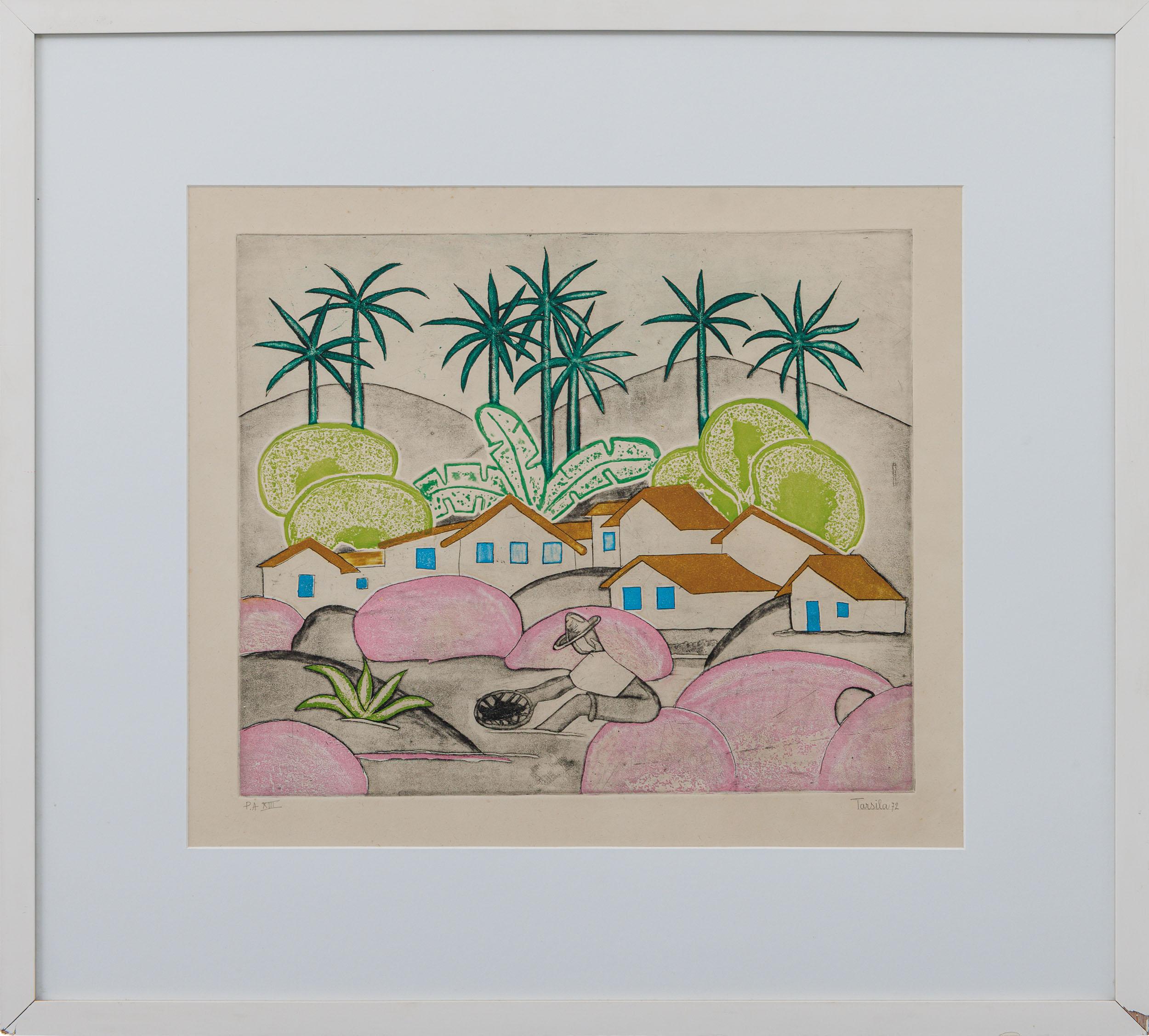 Tarsila do Amaral - Paisagem antropofágica, 1972, P.A. XIII, litogravura sobre papel, 42 x 49 cm