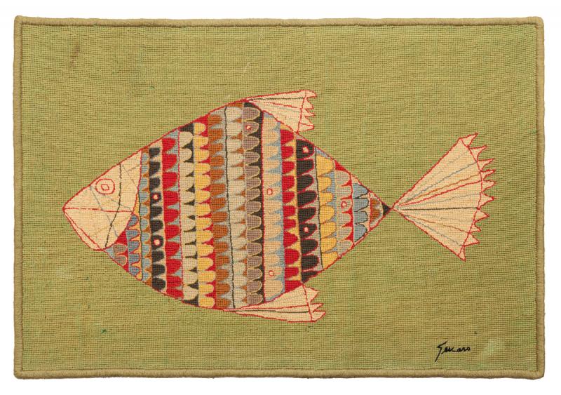 Genaro de Carvalho - Série peixe, déc. 50, tapeçaria, 60 x 90 cm