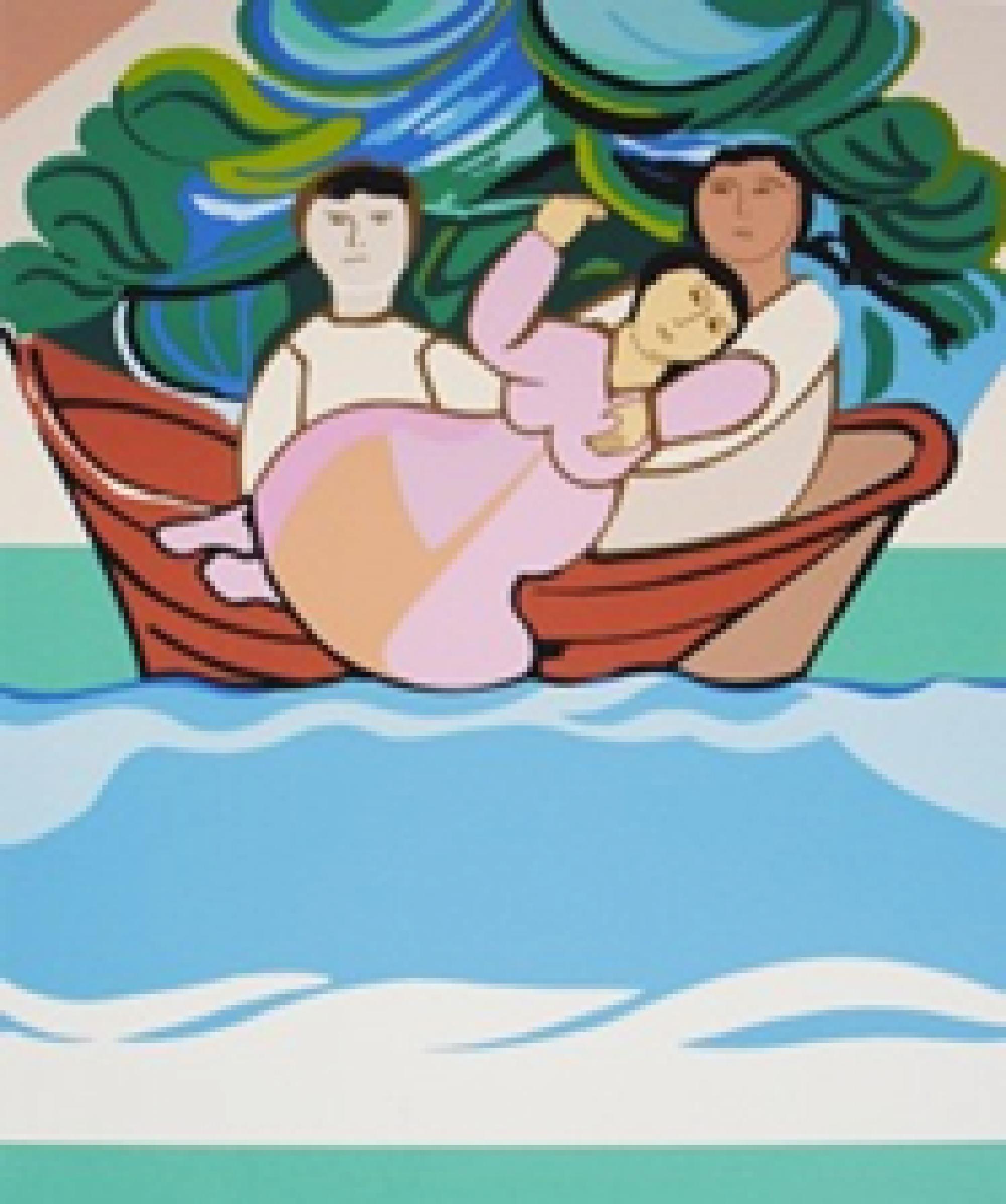 Cícero Dias - LOTE BENEFICENTE - Sem título, serigrafia sobre cartão, edição de 100, assinada no canto inferior direito, numerada no canto inferior esquerdo, 48 x 40 cm