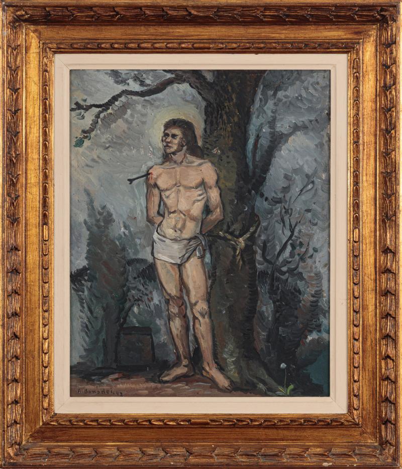 Aldo Bonadei - São Sebastião 1942 óleo sobre madeira 50 x 40 cm